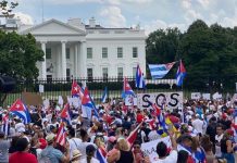 EEUU: Cubanos protestan al grito de «patria y vida» frente a la Casa Blanca