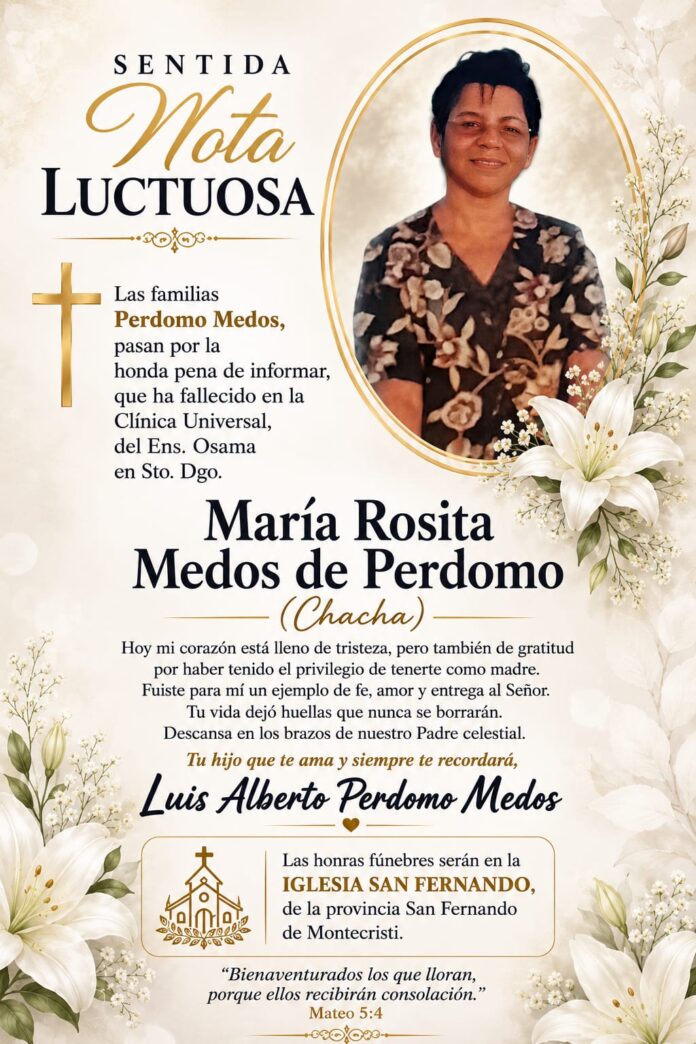 esquela madre de Perdomo